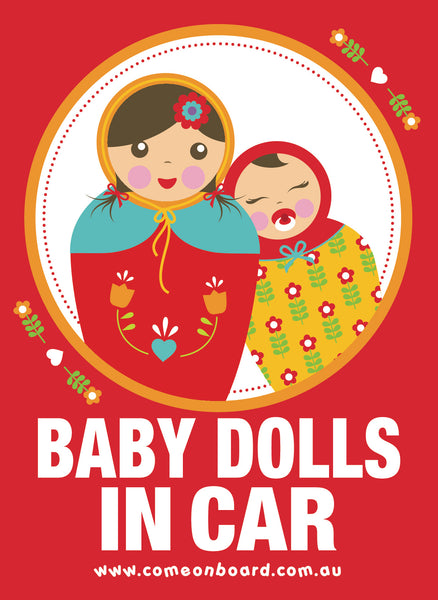 Baby Dolls in Car Baby Stickers