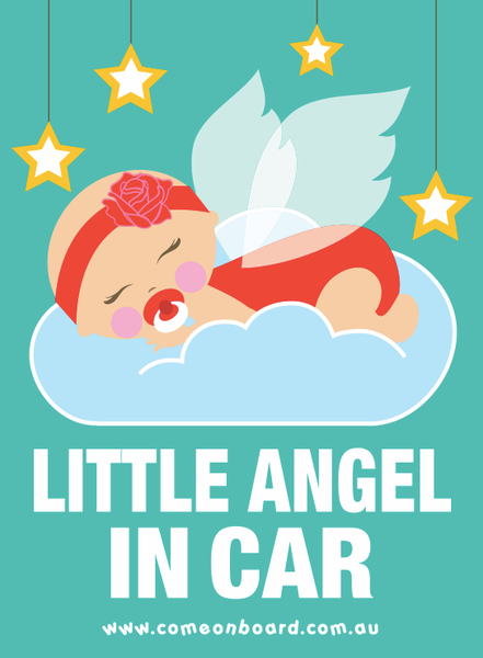 Little Angel in Car Baby Sticker