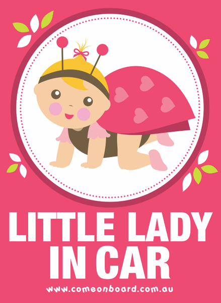 Little lady in Car Baby Sticker