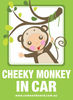 Cheeky Monkey in Car Baby Sticker